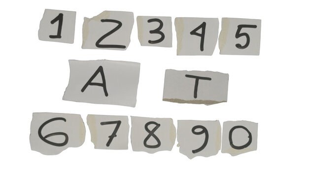 3d numbers and letters on gray blocks