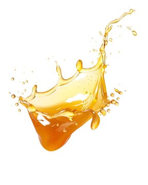 honey splash droplets slow motion isolated on white background