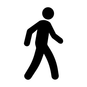 Walking stick figure svg cut file. Isolated vector illustration.