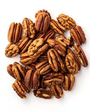 pecans natural nuts isolated on white background