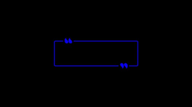 Electric blue neon quote box frame on black a striking rectangular frame