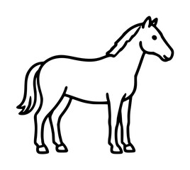 Fototapeta premium Horse Vector Icon - Hand-Drawn Outline Illustration for Scalable Graphic Design