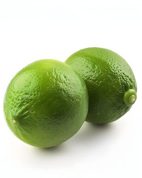 two limes minimal composition isolated on white background