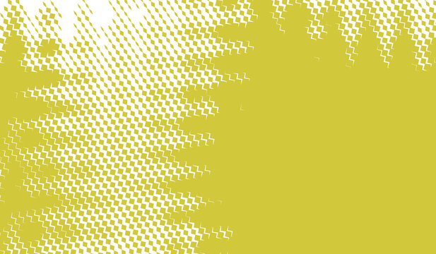 Zigzag halftone pattern with dynamic lines yellow and gray on transparent background geometric abstract texture