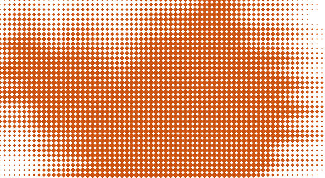 Orange halftone pattern with varying density on transparent background dots texture gradient variation speckled speckle