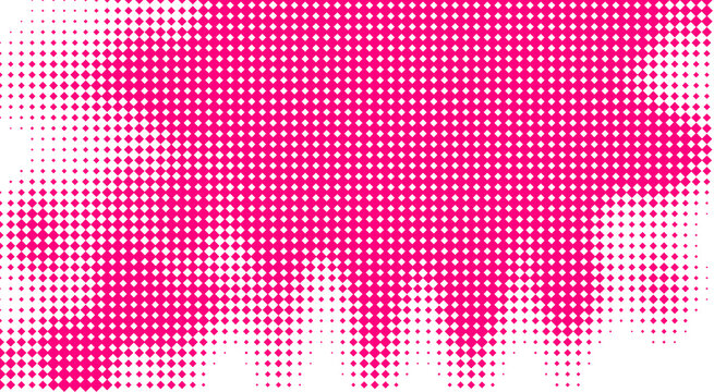Pink halftone dot pattern with dripping effect on transparent background dots magenta texture graphic design