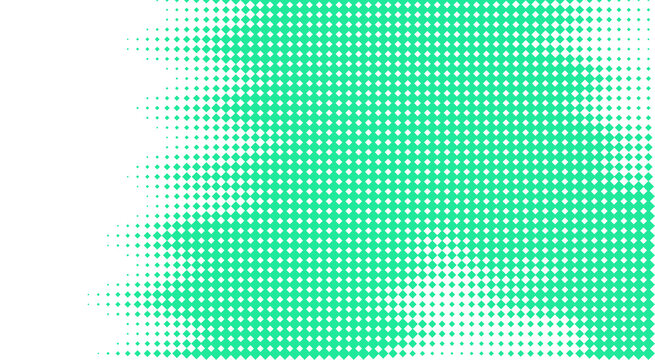 Halftone dot pattern in green hue a repeating texture on transparent background dots graphic design