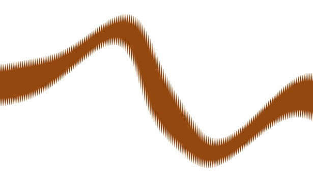 Wavy halftone line illustration in terracotta orange with a repeating pattern on transparent background wave