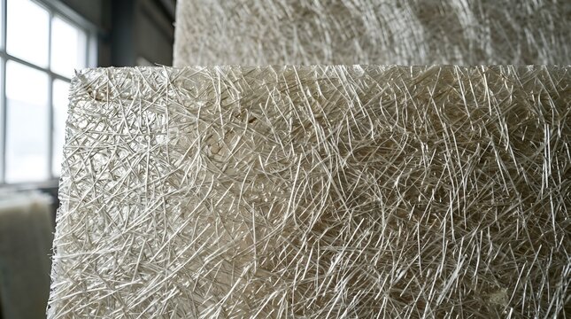 Close-up of White Fiberglass Matte Texture Background
