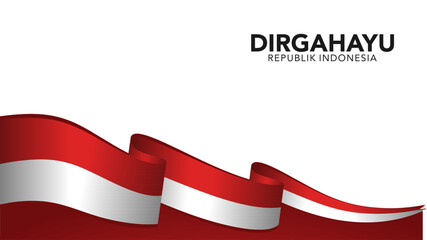 Fototapeta premium Flowing Indonesian Flag Independence Day Banner