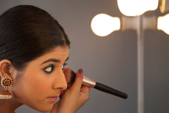 Classical dancer getting ready for her performance