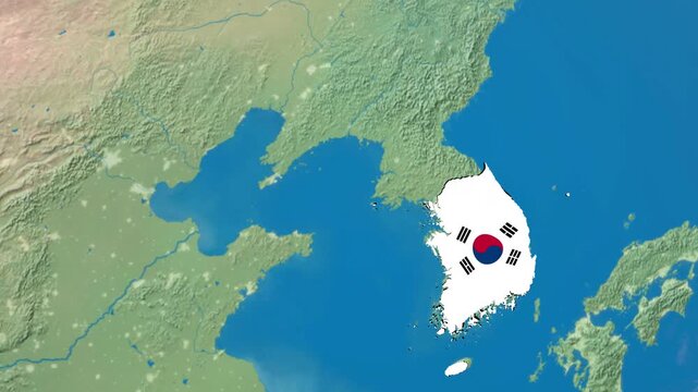 map of the world asia South Korea world