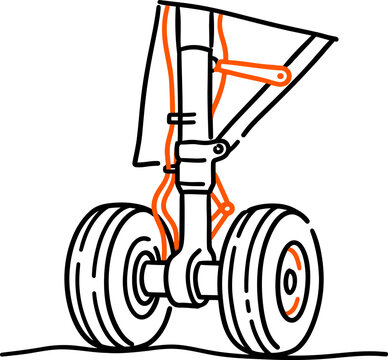 Airplane nose landing gear aircraft front wheels and steering icon