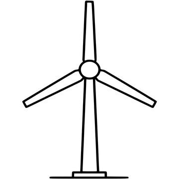Wind turbine outline vector illustration icon clean linear wind generator energy