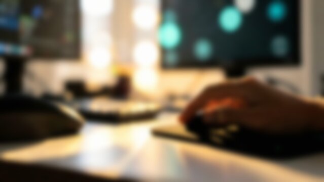 Close Up Hand Using Computer Mouse for AI Workplace Landing Page