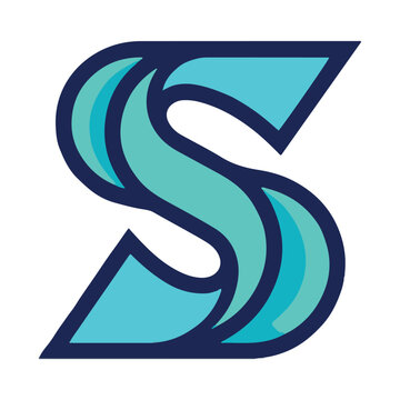 Bold geometric letter S logo with layered ribbon shapes in a modern flat vector style. Ideal for technology, software, startups, sports, and corporate branding.