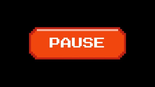 Retro Pixel Art Pause Button Icon for Games and Media.