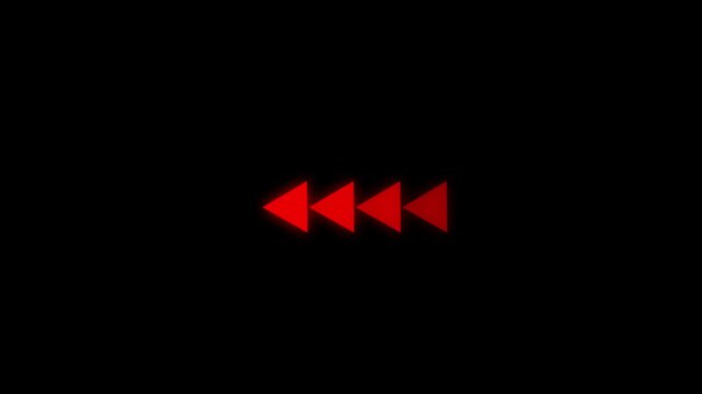 Fast forward white symbols icon symbol animation on black background. Fast forward sign moving forward. arrow animation on black background. 4k animation.