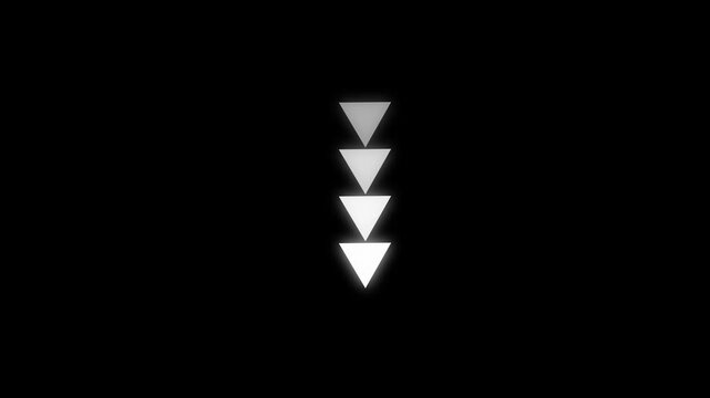 Fast forward white symbols icon symbol animation on black background. Fast forward sign moving forward. arrow animation on black background. 4k animation.