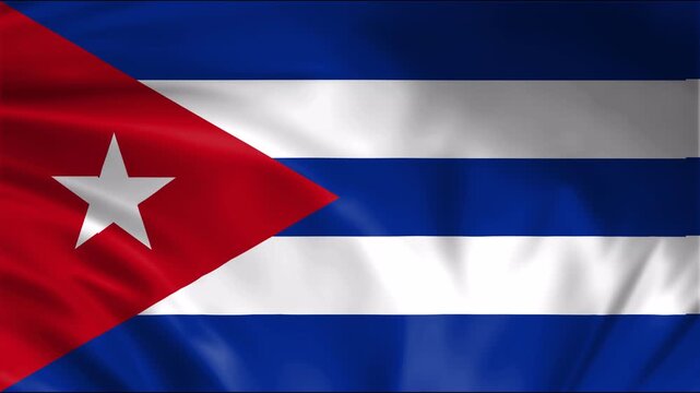 cuba flag waving in the win full screen 3d animation loop seamless animation. good for background waiting screen