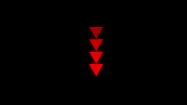 Fast forward white symbols icon symbol animation on black background. Fast forward sign moving forward. arrow animation on black background. 4k animation.