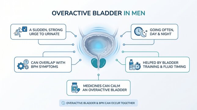 Overactive bladder and prostate symptoms in men infographic
