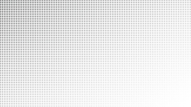 Triangle halftone dot pattern with gradient, black triangles on a white background, abstract geometric texture for