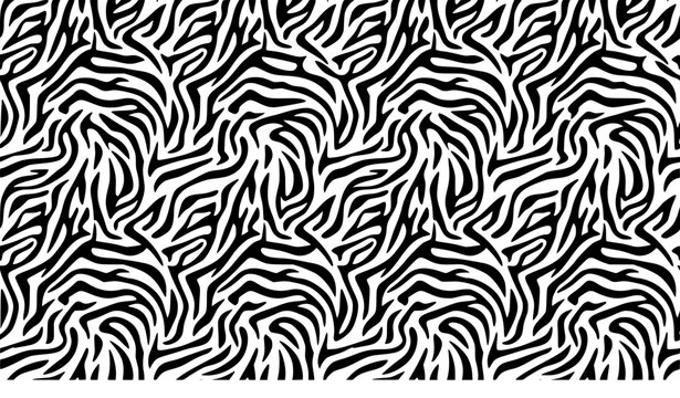 Abstract Zebra Stripe Seamless Pattern, Black and White Animal Skin Texture Background Design for Fashion and Textile