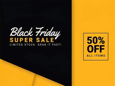 Black Friday super sale banner design featuring bold text colorful elements and attention grabbing offers for consumers seeking discounts and promotions this shopping event
