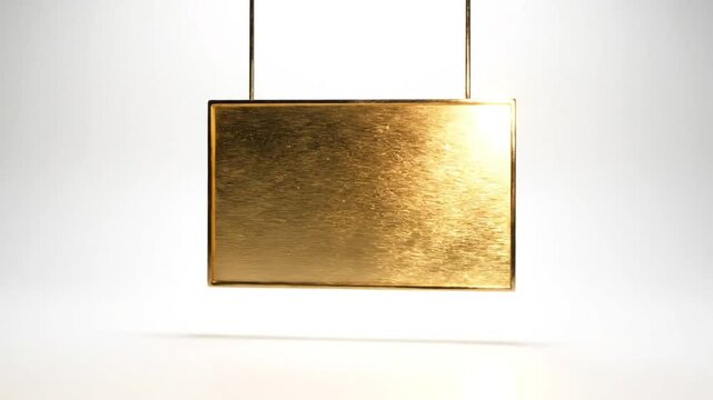 Luxurious Brushed Gold Plate Suspended with Shiny Light Reflecting Minimalist Design