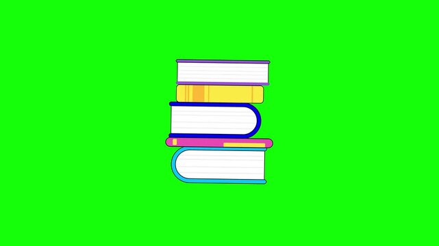 Stacked Books on Green Background for Education and Learning Themes.