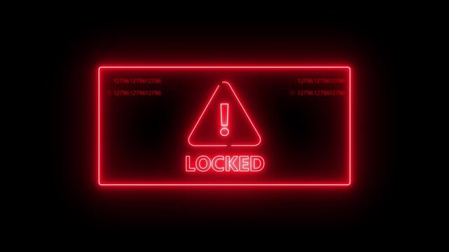 A red warning icon flashes brightly to indicate a digital error. This warning icon represents critical software system breakdowns. Use this warning icon loop for data security videos.