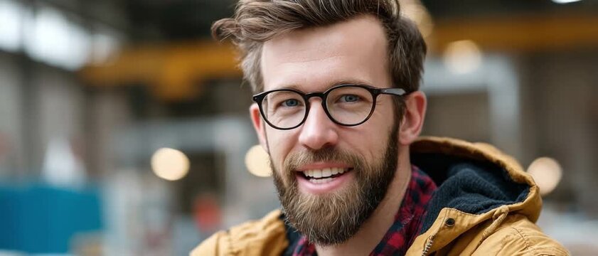 Stylish Man with Glasses and Beard