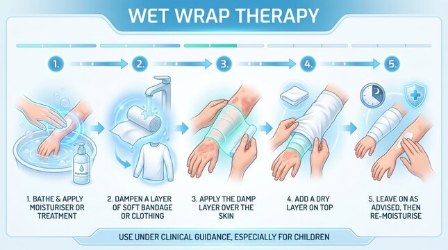 Wet wrap therapy for eczema
