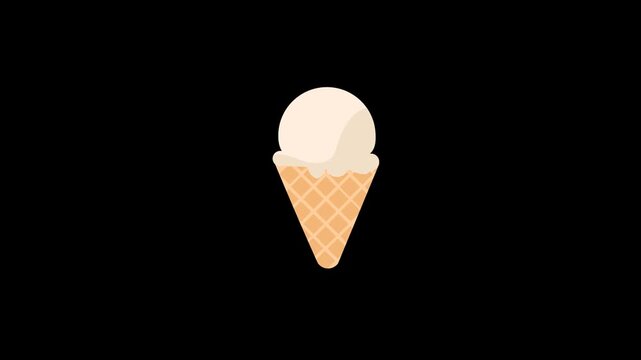 Cute Melting Ice Cream Vector Animation
