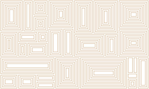 Geometric concentric rectangle pattern. White minimal background. Luxury gold line theme. Modern architectural style. Vector illustration