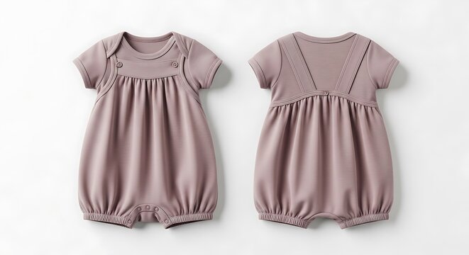 mockup of a mauve color baby romper