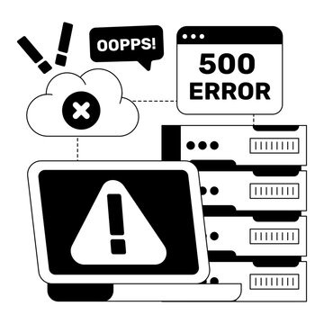         A creative design vector of error 500 

