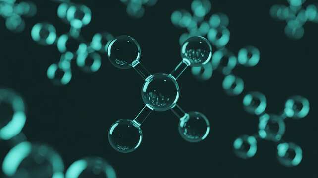 Molecular structure of water with hydrogen and oxygen atoms in 3D rendering water molecule atomic structure 3D model chemistry education molecule