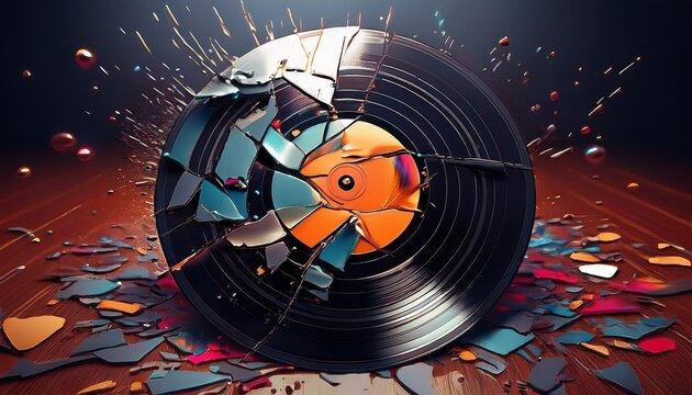 broken vinyl record