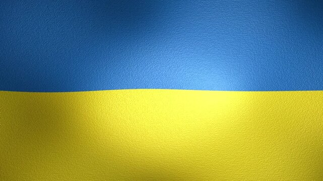 Waving flag of Ukraine with detailed fabric texture