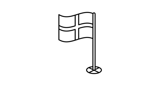 Denmark Flag Outline Vector Illustration
