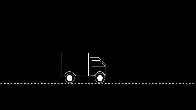 Shipping delivery truck icon, Free shipping service icon animation. Fast delivery icon, Motion graphics of car icon 4K Video