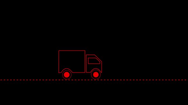Shipping delivery truck icon, Free shipping service icon animation. Fast delivery icon, Motion graphics of car icon 4K Video