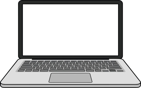 Realistic laptop mockup with blank screen isolated on white background, perspective laptop mock up different angles views