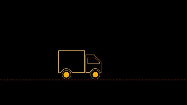Shipping delivery truck icon, Free shipping service icon animation. Fast delivery icon, Motion graphics of car icon 4K Video