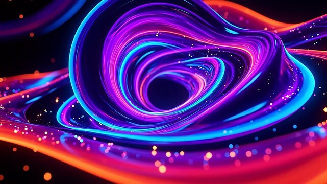 Purple and blue light vortex in space