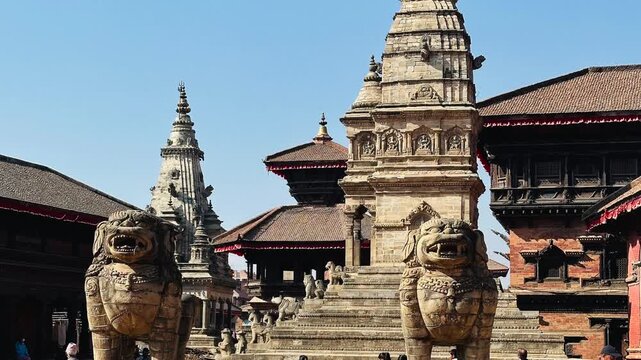 Glimpese of temple of Bhaktapur in Nepal.