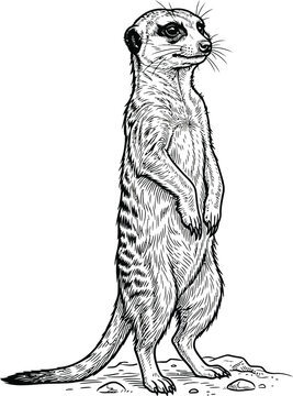 sketch of a meerkat