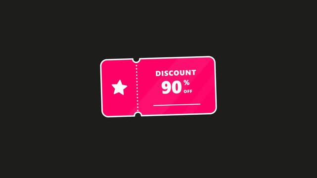 Pink Discount Coupon Motion Graphics with Decorative Shape and Star Icon Accent, Space for Text, Price and Offer Details, Suitable for Promotions, Sales, Special Deals and Marketing Campaigns